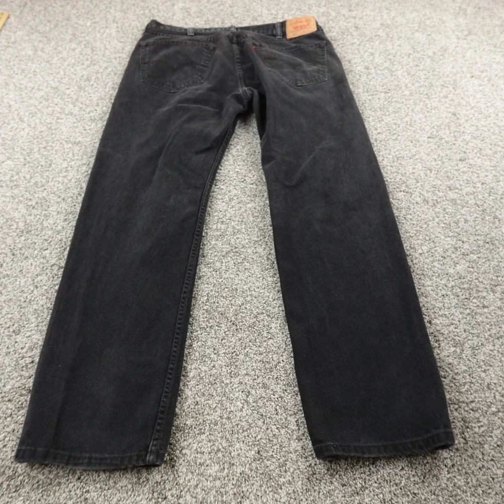 VTG Levis Jeans Mens 38X32 Dark Black Denim‎ Pants 505 Straight Leg Western Y2K